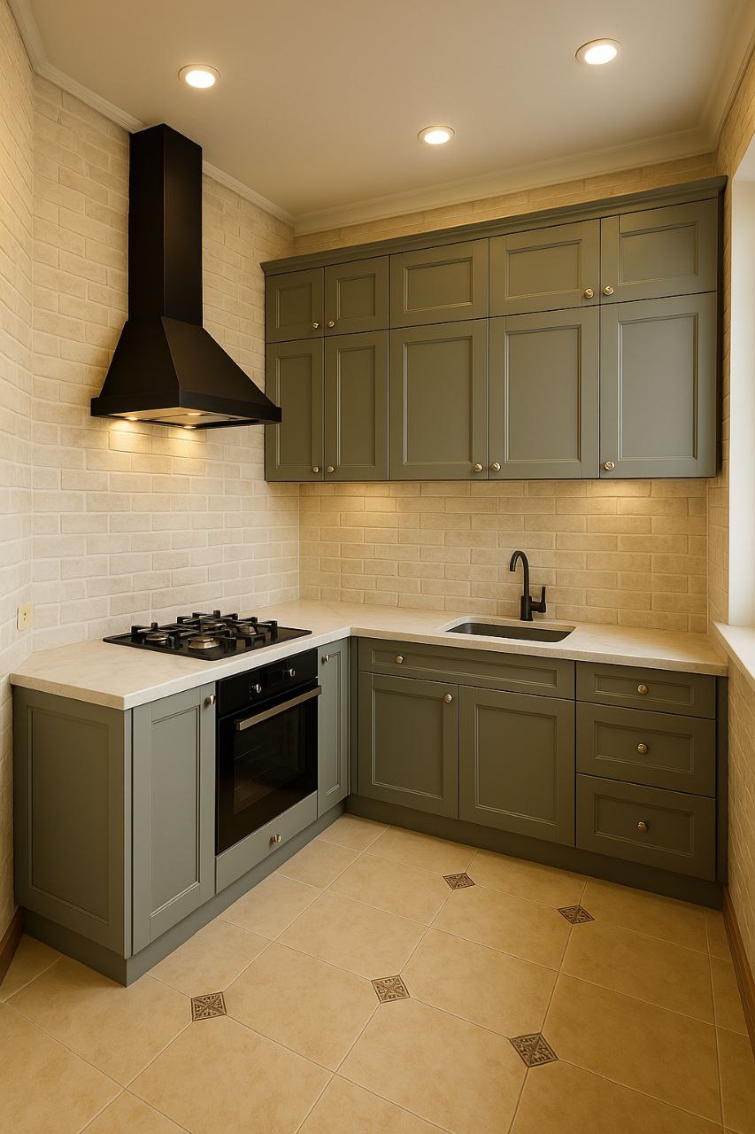 Угловая кухня из крашеного МДФ, классические фасады, Гомель, Добруш